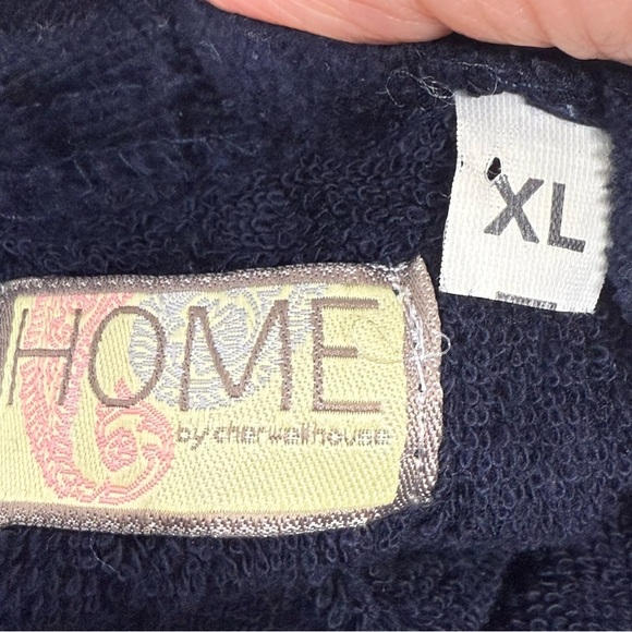 Home by Cher Wellhouse Navy Blue Long Sleeve Bathrobe Men’s Size XL Terry Cloth - Picture 6 of 14